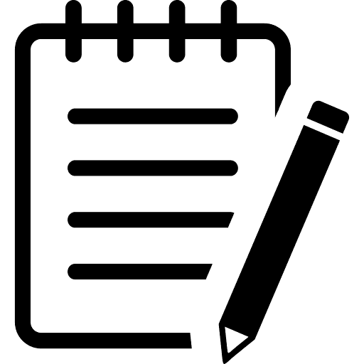 Notepad with pencil icon